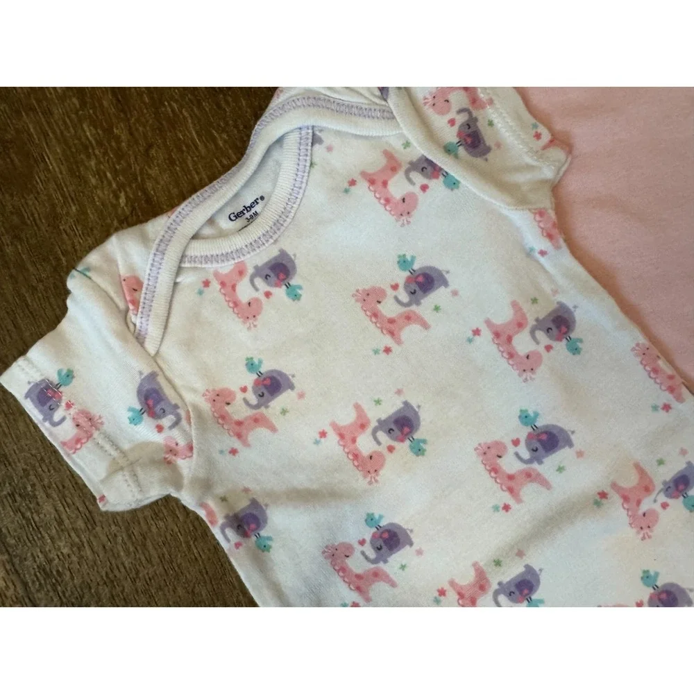 Baby Infant Girl Clothes 3/6 Months Bodysuits Summer Denim Shorts Bundle Outfits